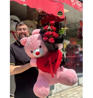 Pembe ayıcık & Gül Buketi